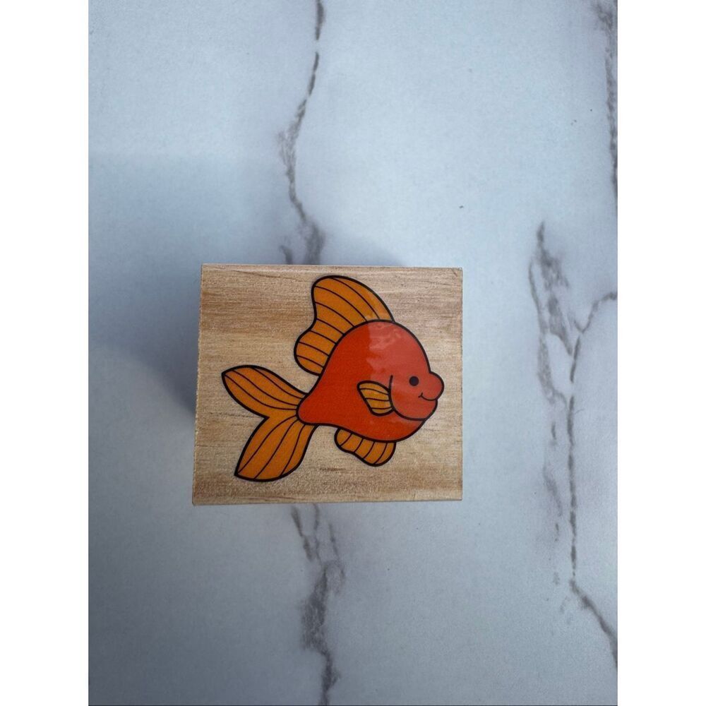 New Carton Goldfish Rubber Stamp